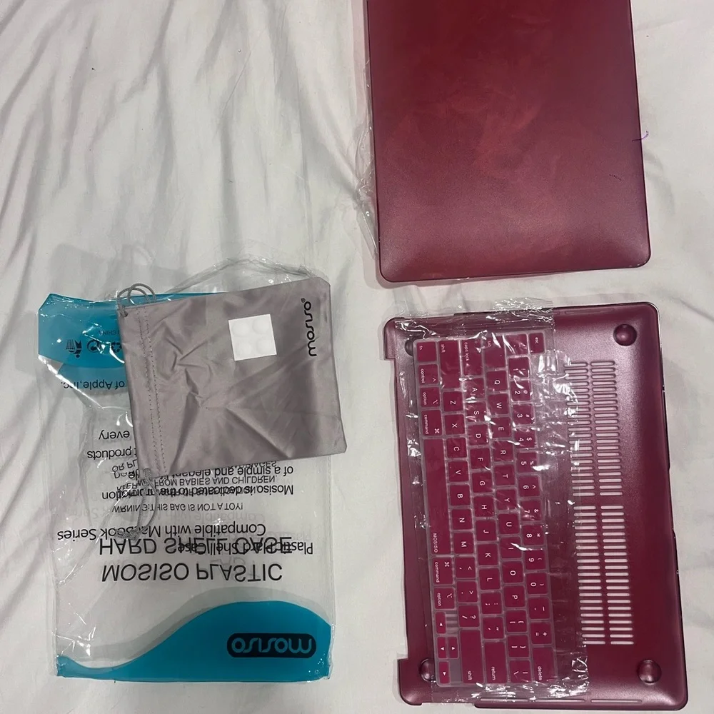 Red Laptop Case and Keyboard Cover